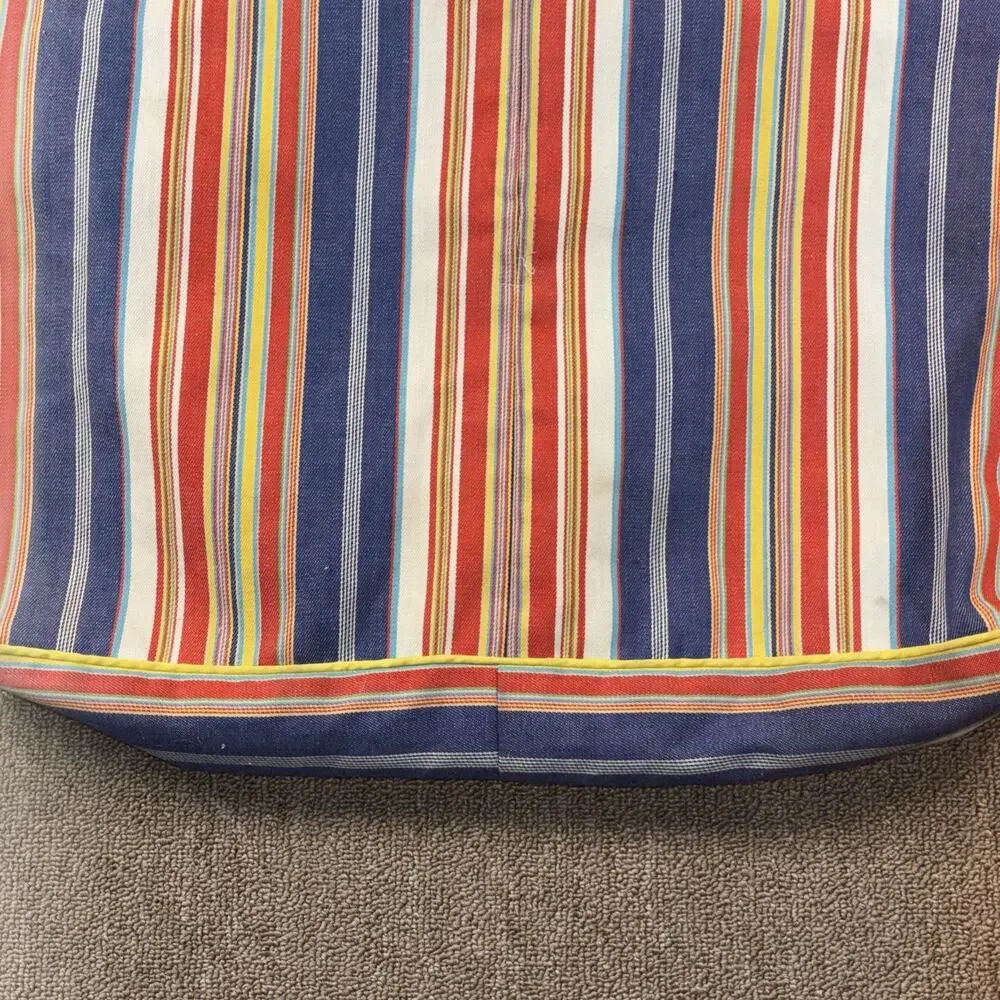 Vintage 80s Garment Cover Custom Made Striped Talon Zipper Button Full Length